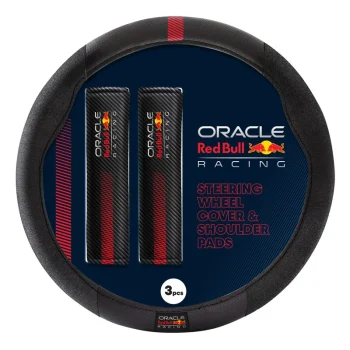 Red Bull Oracle Universele stuurwielhoes + Gordelhoezen - Type 001 - Zwart-Rood